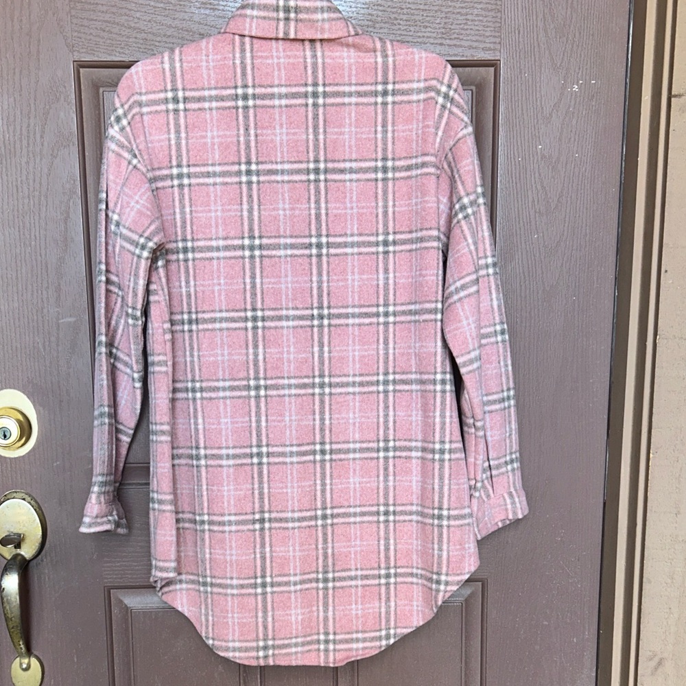 Chic Pink Plaid Utility Jacket - Picture 5 of 12